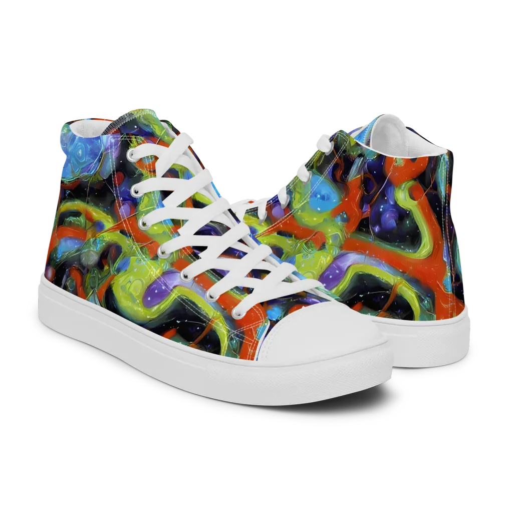 Prism Fever on Women's High Top Canvas Shoes — Right
