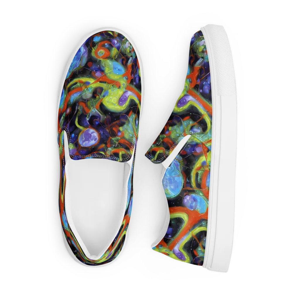 Prism Fever on Men's Slip-On Canvas Shoes — Front