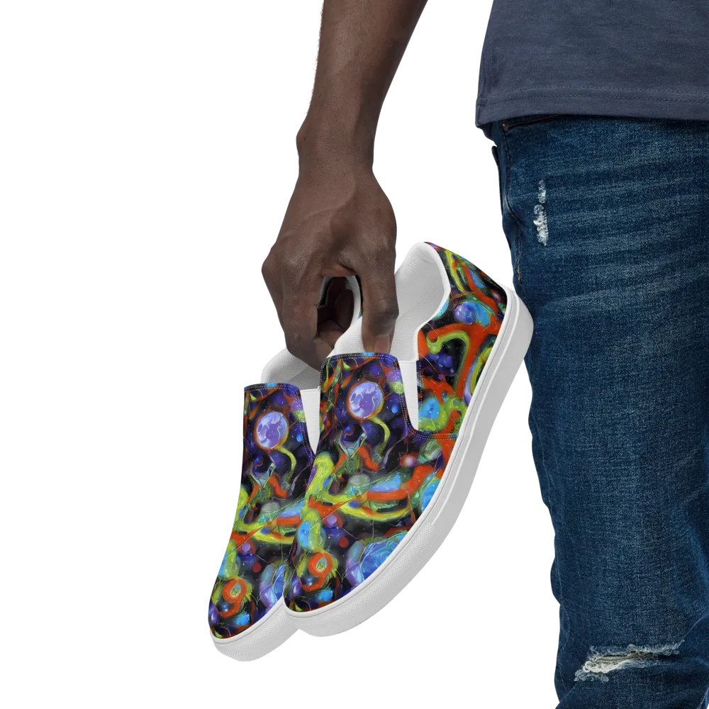 Prism Fever on Men's Slip-On Canvas Shoes — Left Front