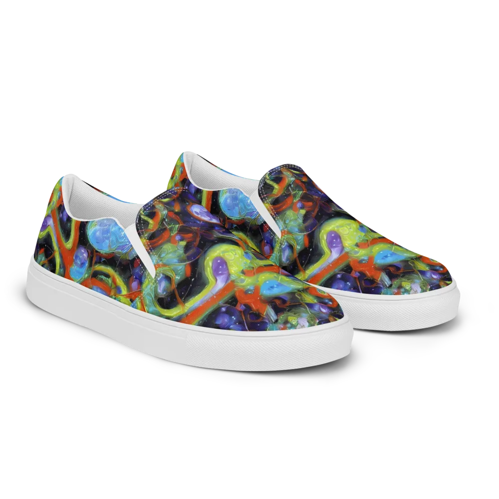 Prism Fever on Women's Slip-On Canvas Shoes — Right Front