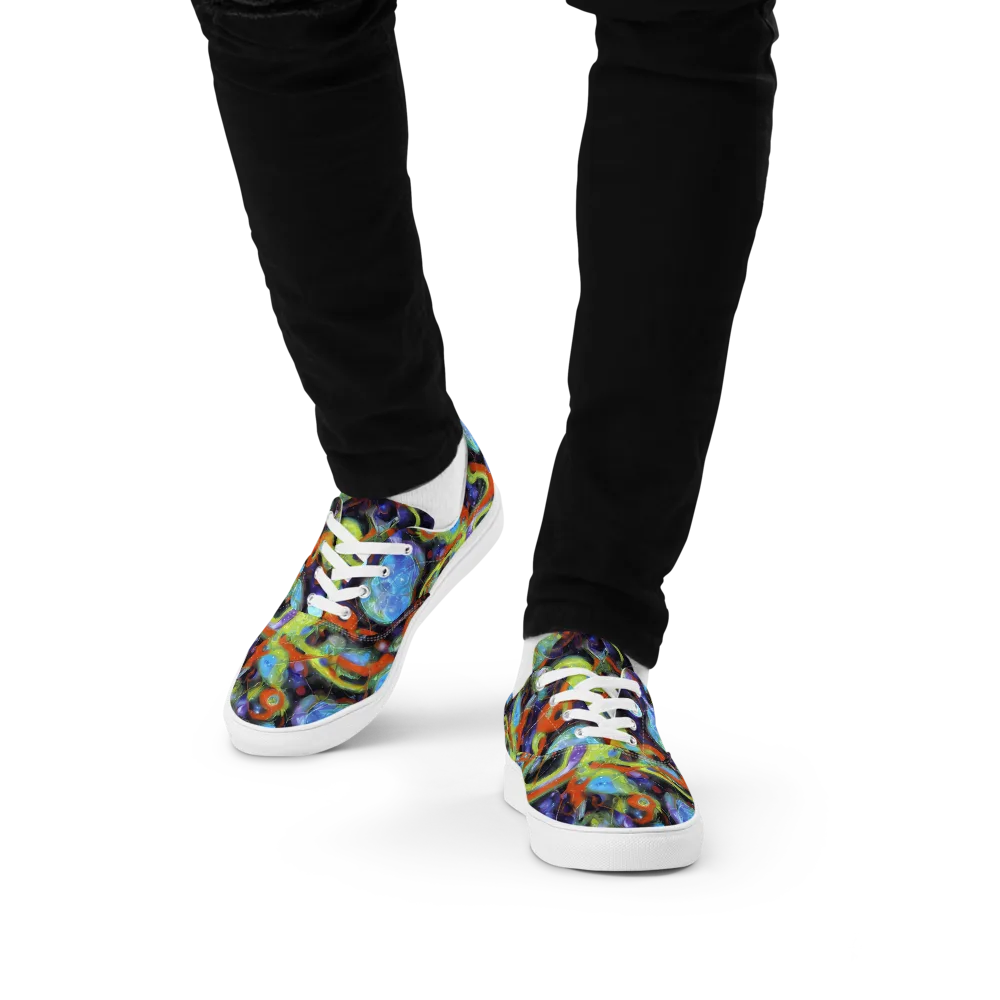 Prism Fever on Men's Lace-Up Canvas Shoes — Front