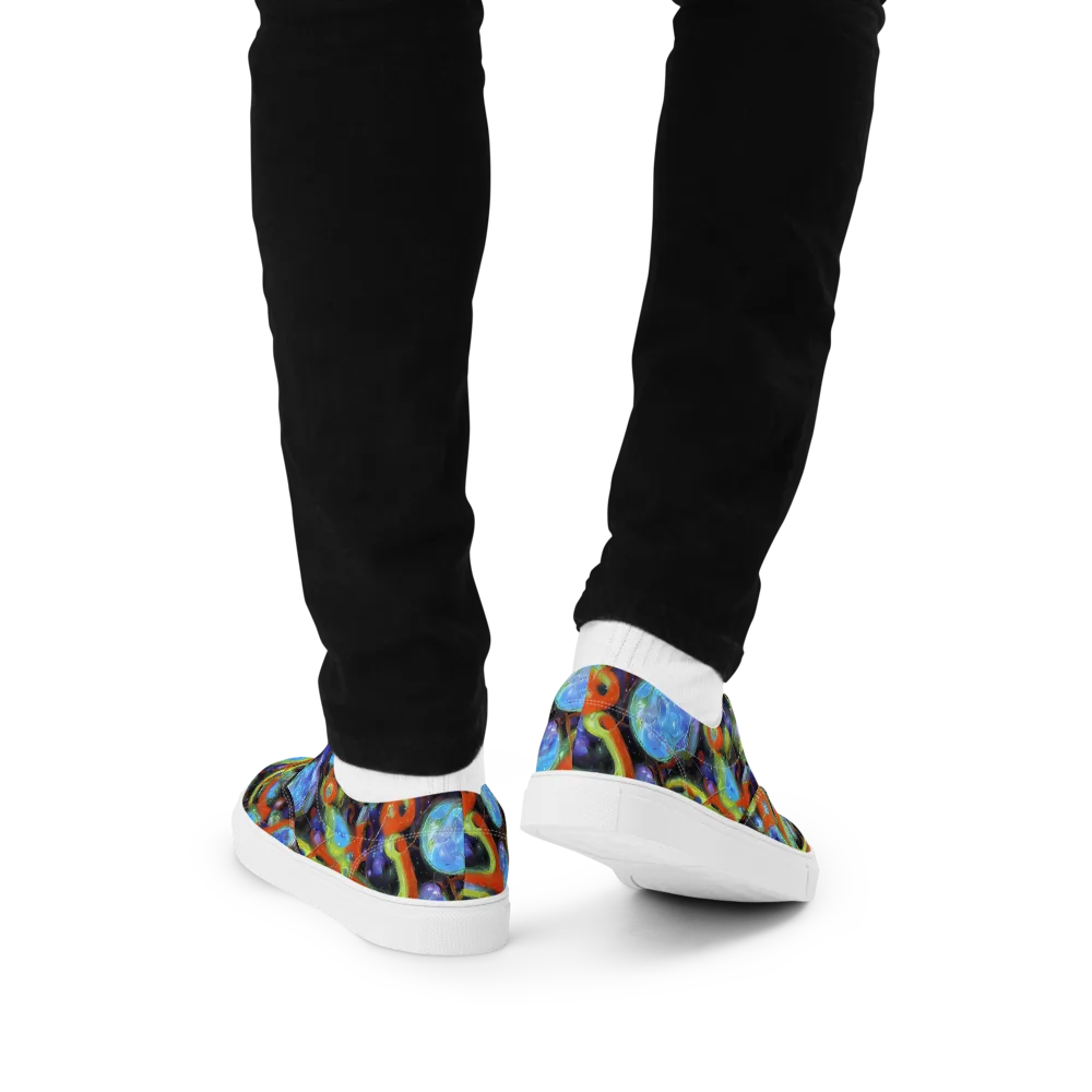 Prism Fever on Men's Lace-Up Canvas Shoes — Back