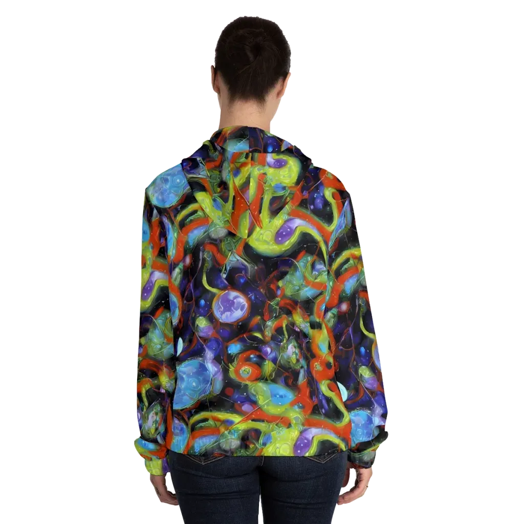 Prism Fever on Women's Full-Zip Hoodie — Back On Person