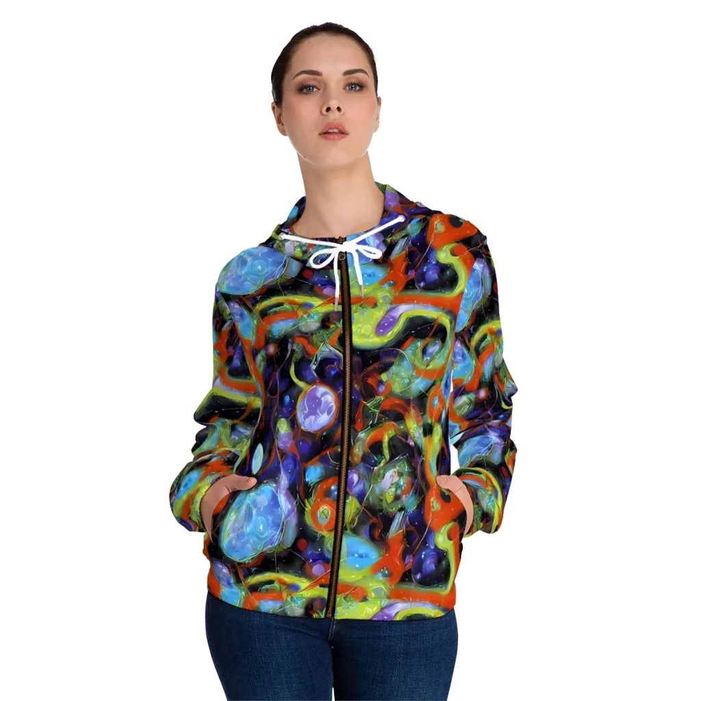 Prism Fever on Women's Full-Zip Hoodie — Front On Person