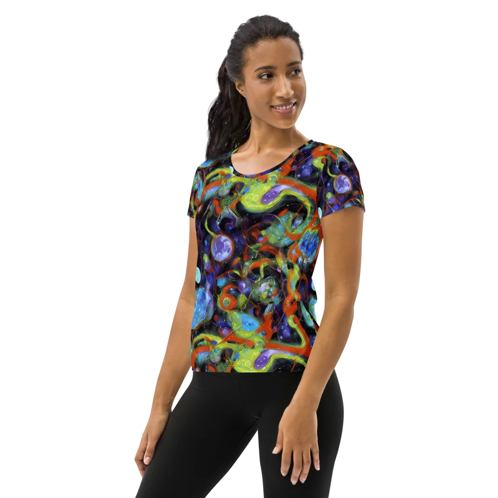 Prism Fever on Women's Athletic T-Shirt — Left