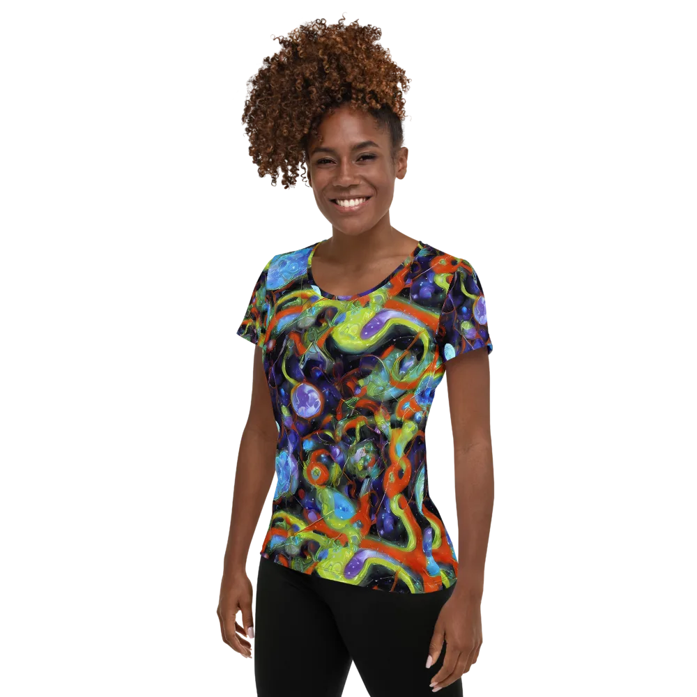 Prism Fever on Women's Athletic T-Shirt — Left