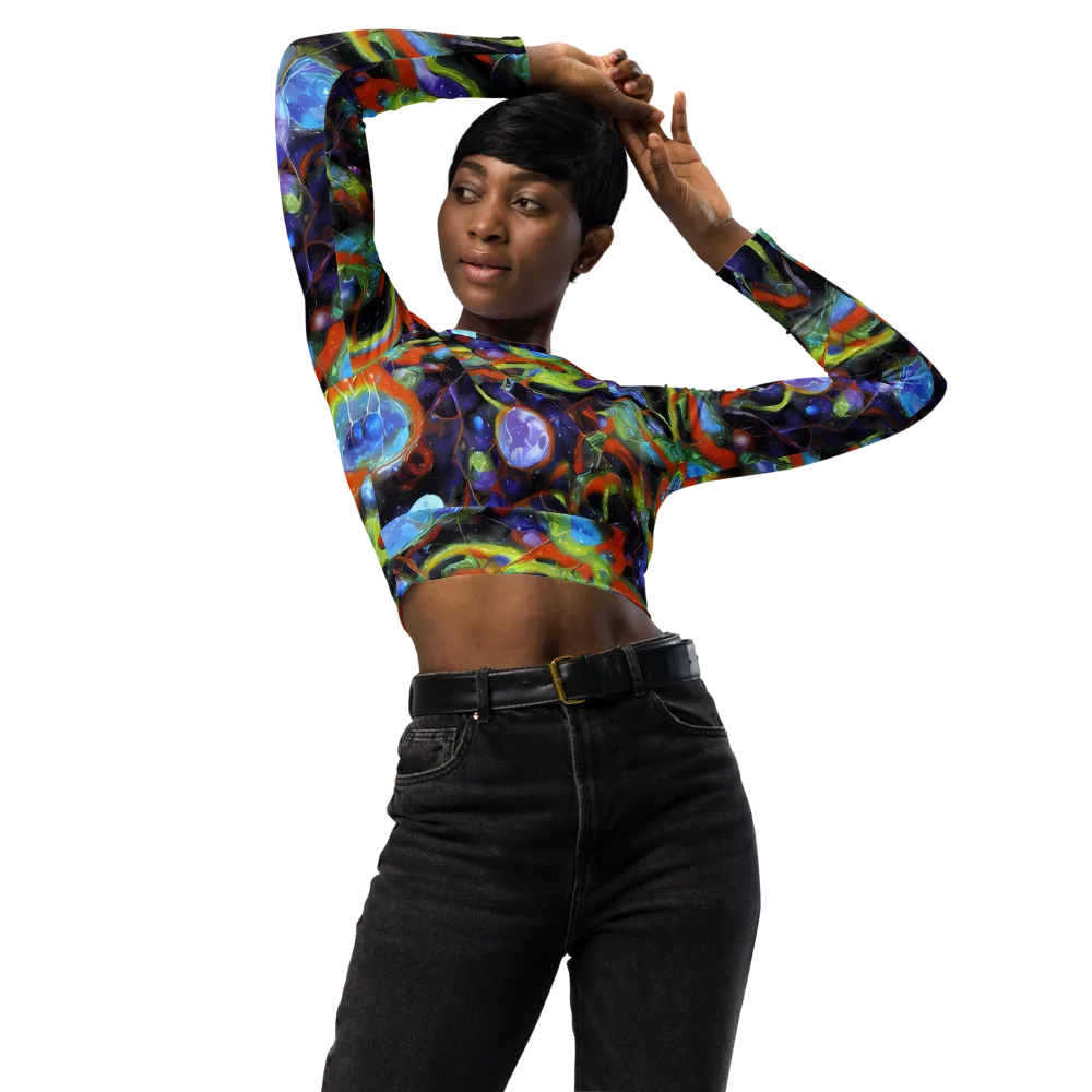Prism Fever on Long Sleeve Crop Top — Front