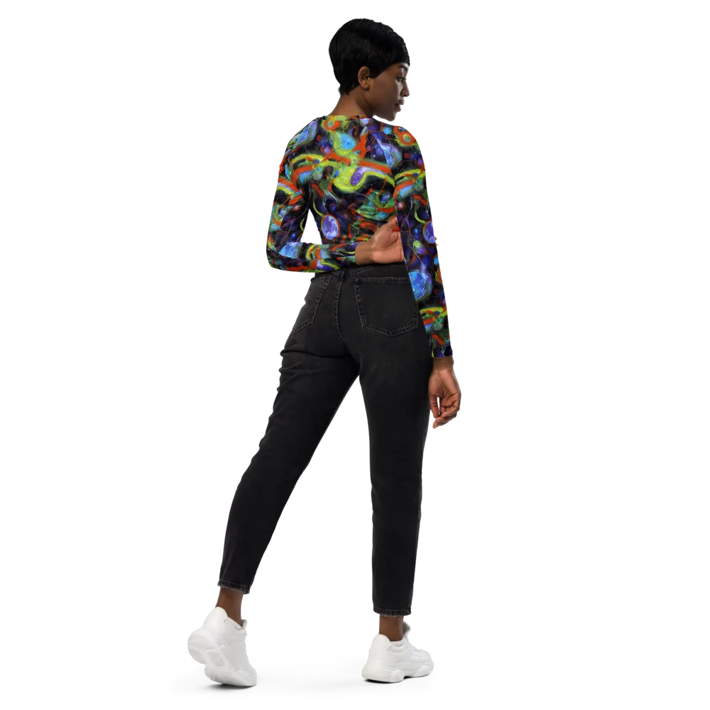 Prism Fever on Long Sleeve Crop Top — Right Back