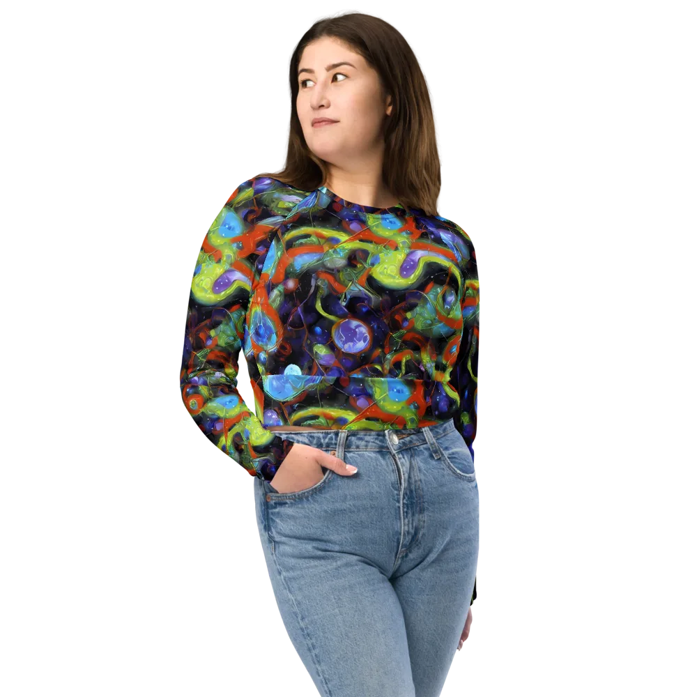 Prism Fever on Long Sleeve Crop Top — Front