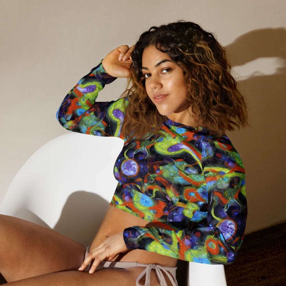 Prism Fever on Long Sleeve Crop Top — Left Front