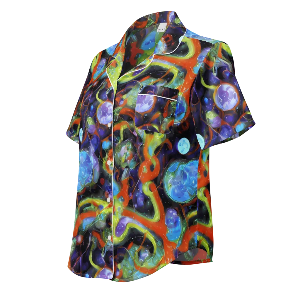 Prism Fever on Women's Short Sleeve Pajama Top — Left Front