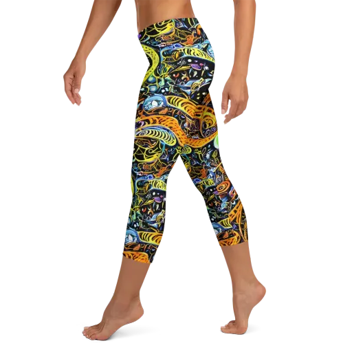 Blacklight Odyssey on a Capri Leggings