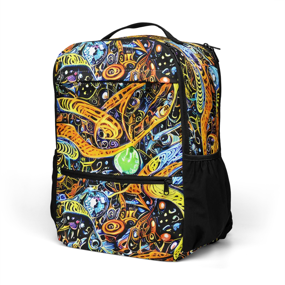 Blacklight Odyssey on Utility Backpack — Left Front