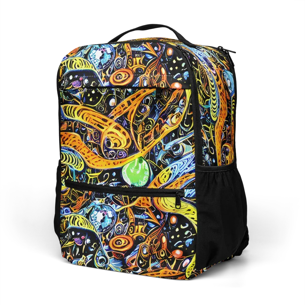 Blacklight Odyssey on Utility Backpack — Left Front