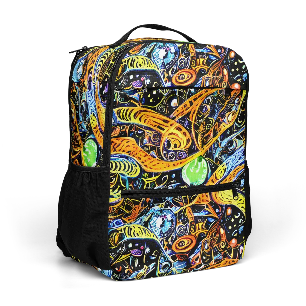 Blacklight Odyssey on Utility Backpack — Right Front