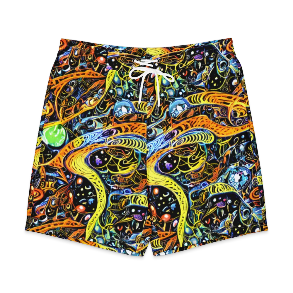 Blacklight Odyssey on Men's Board Shorts — Front