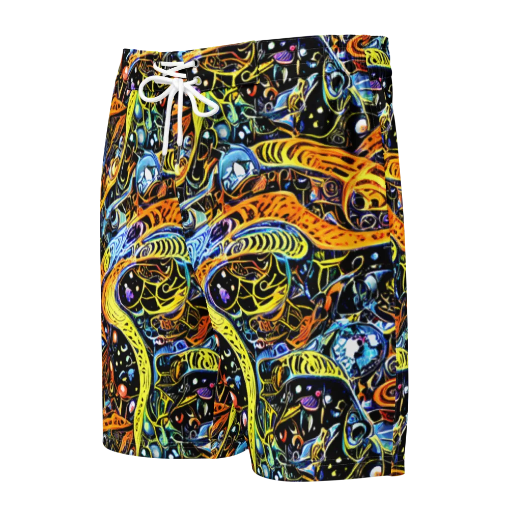 Blacklight Odyssey on Men's Board Shorts — Front