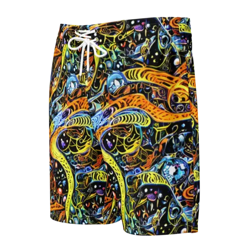 Blacklight Odyssey on a Men's Board Shorts
