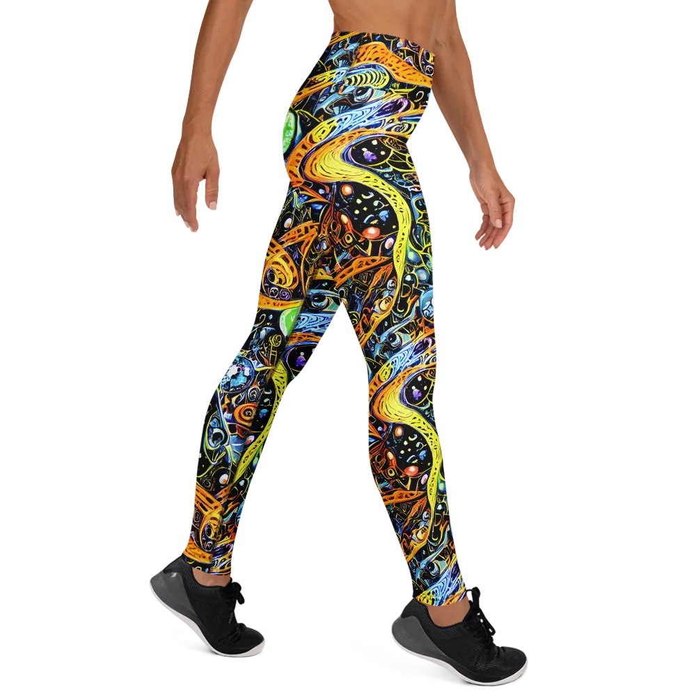 Blacklight Odyssey on Yoga Leggings — Right