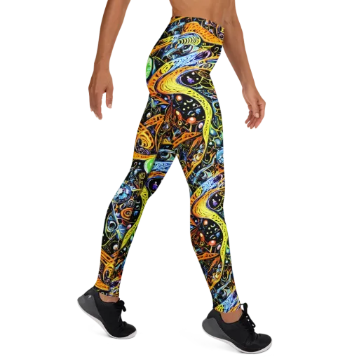 Blacklight Odyssey on a Yoga Leggings