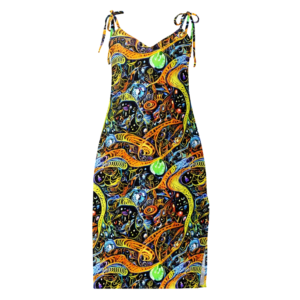 Blacklight Odyssey on Slip Dress — Front