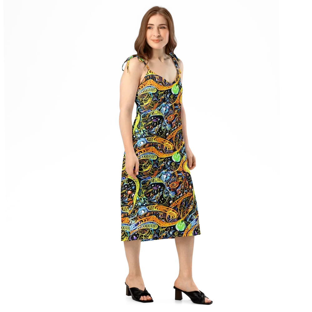 Blacklight Odyssey on Slip Dress — Right Front