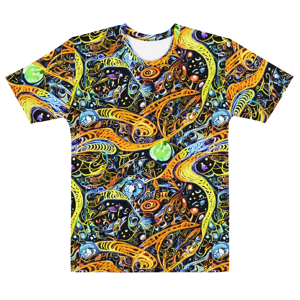 Blacklight Odyssey on Men's Cotton Crew Neck T-Shirt — Front
