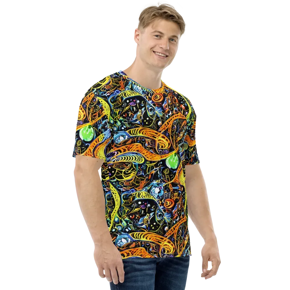 Blacklight Odyssey on Men's Crew Neck T-Shirt — Right