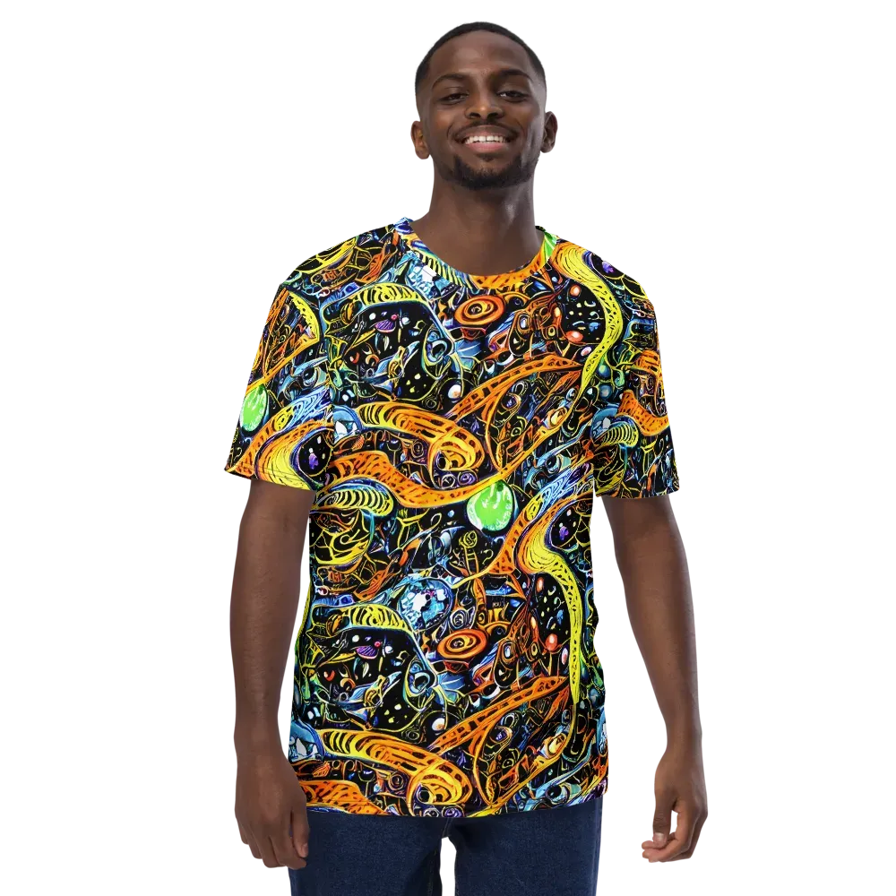 Blacklight Odyssey on Men's Crew Neck T-Shirt — Front