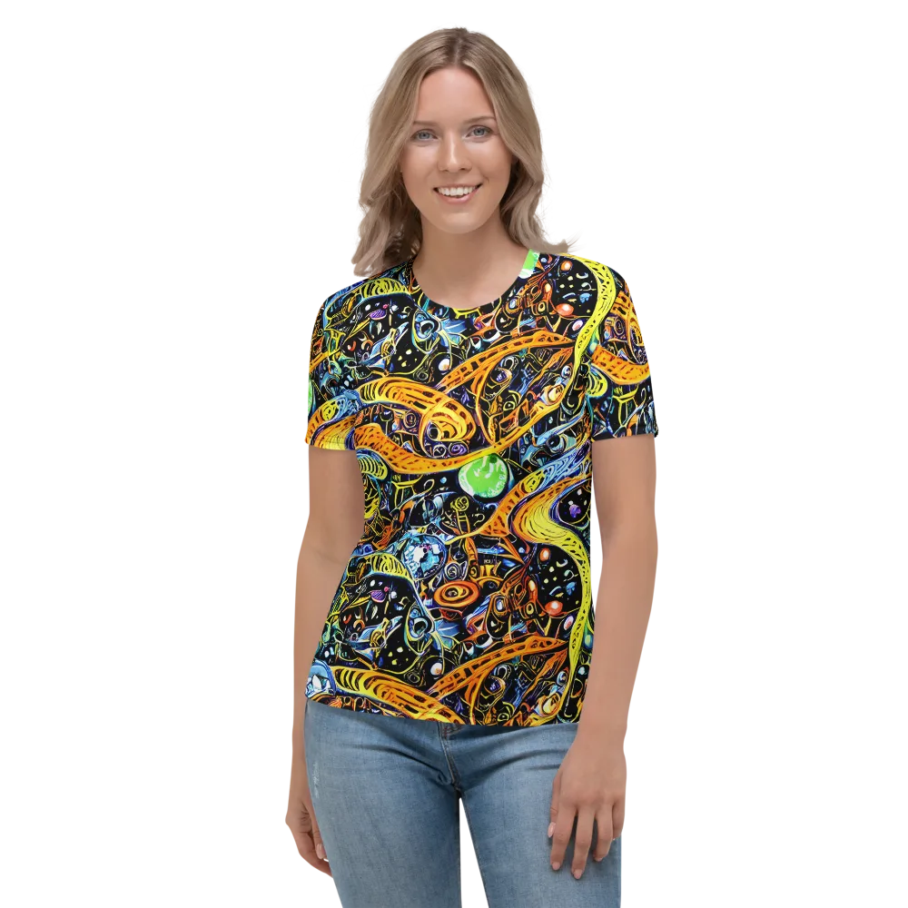 Blacklight Odyssey on Women's Crew Neck T-Shirt — Front