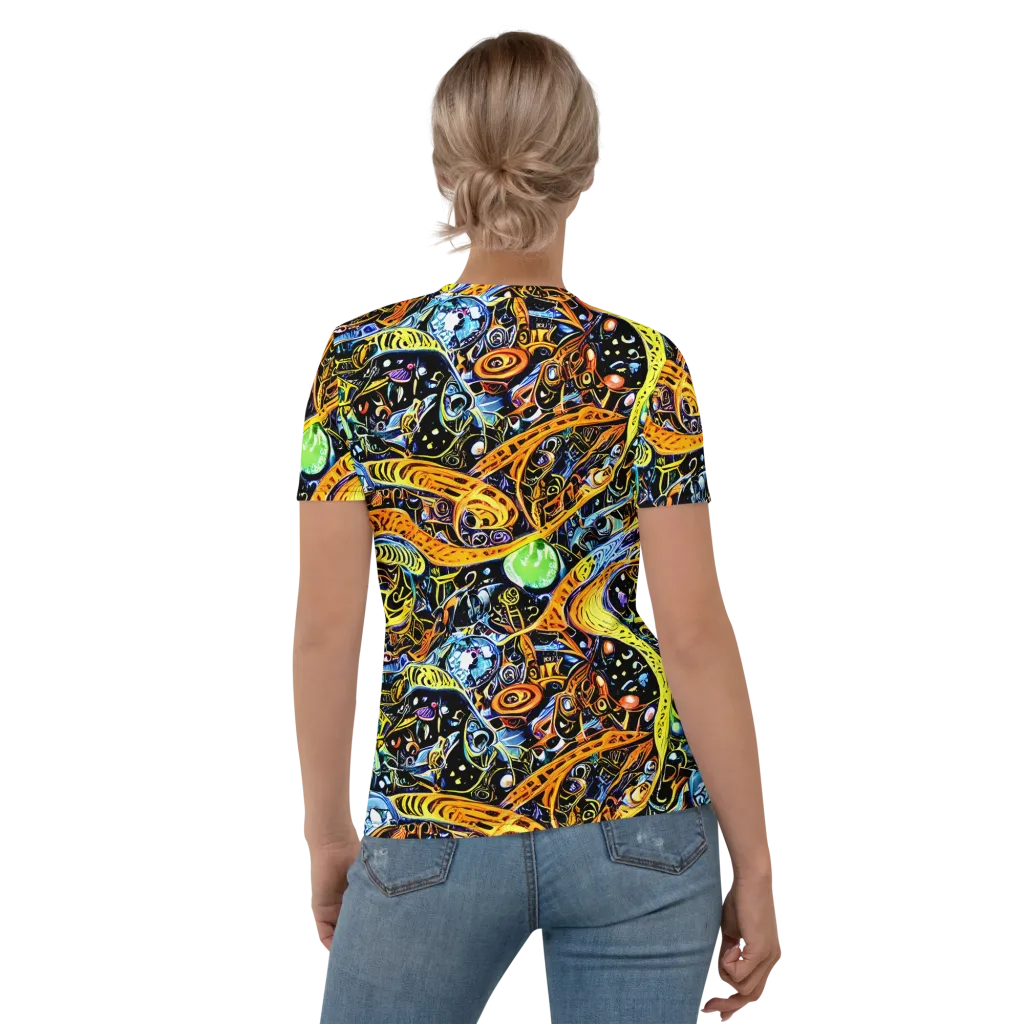 Blacklight Odyssey on Women's Crew Neck T-Shirt — Back