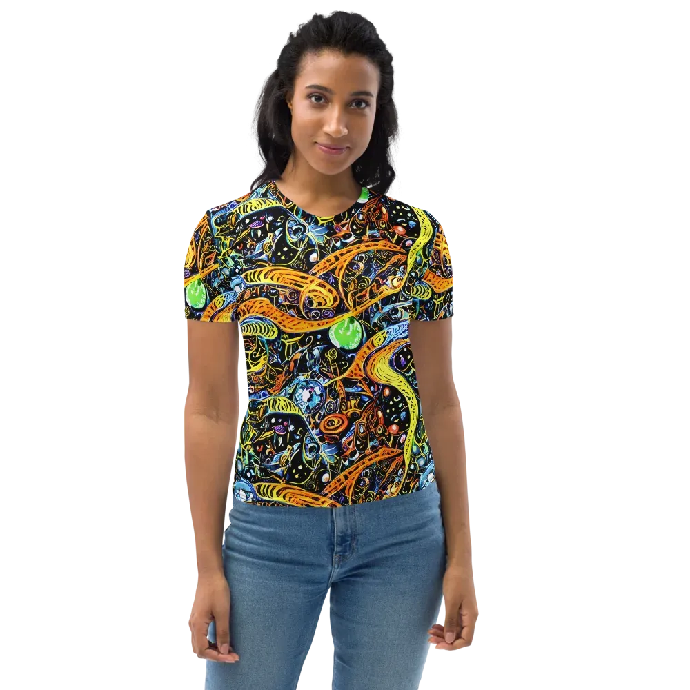 Blacklight Odyssey on Women's Crew Neck T-Shirt — Front