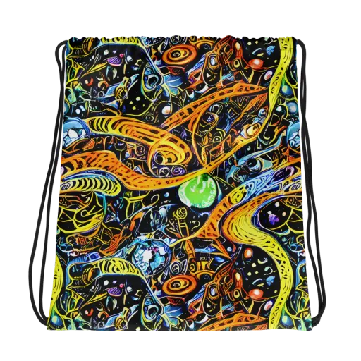 Blacklight Odyssey on a Drawstring Bag