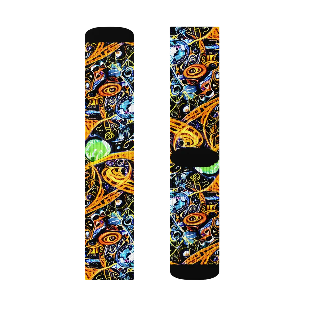 Blacklight Odyssey on Socks — Left Sock