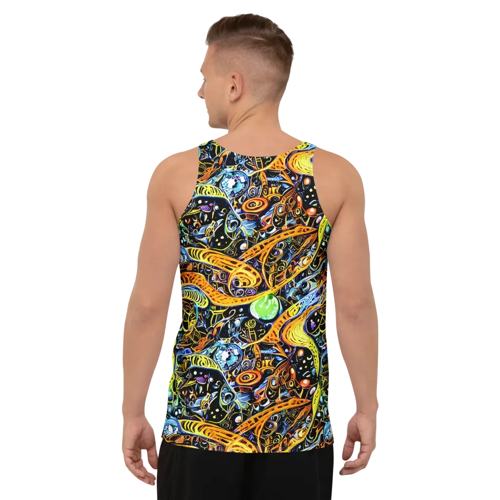 Blacklight Odyssey on Men's Tank Top — Back