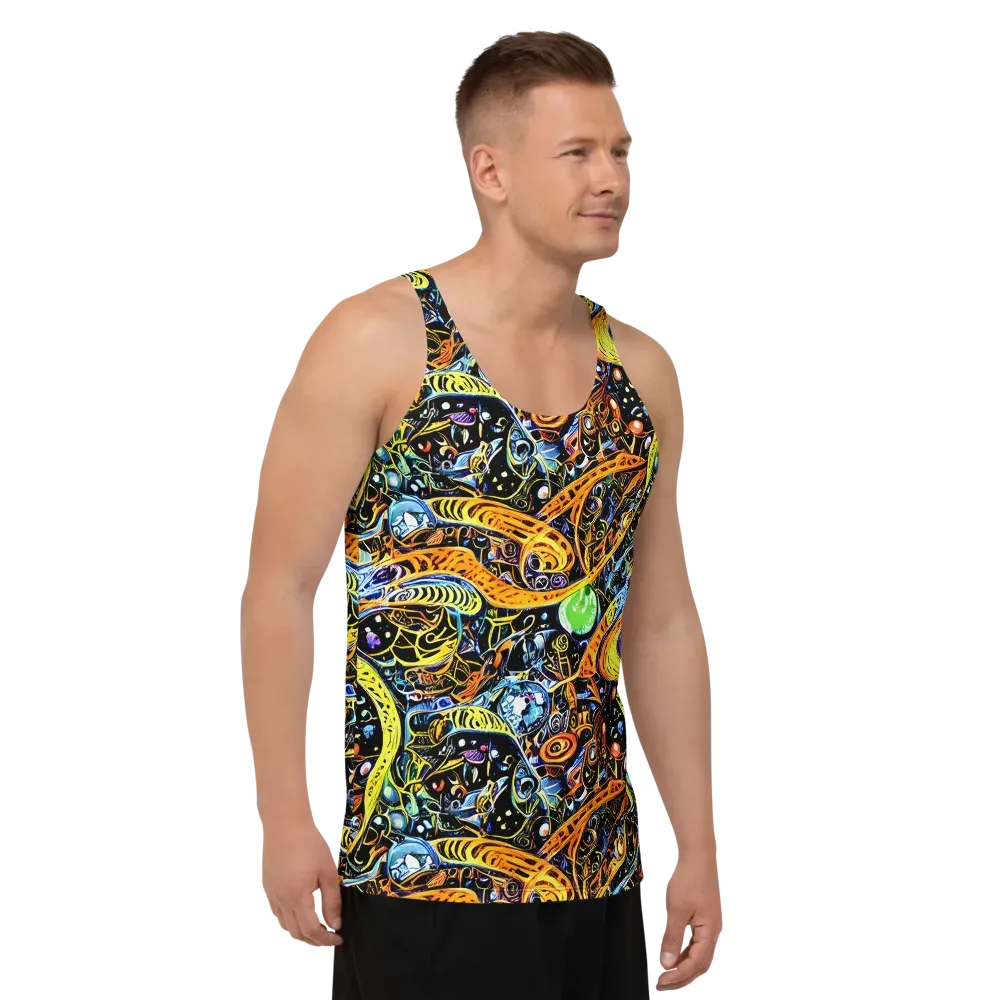 Blacklight Odyssey on Men's Tank Top — Right Front