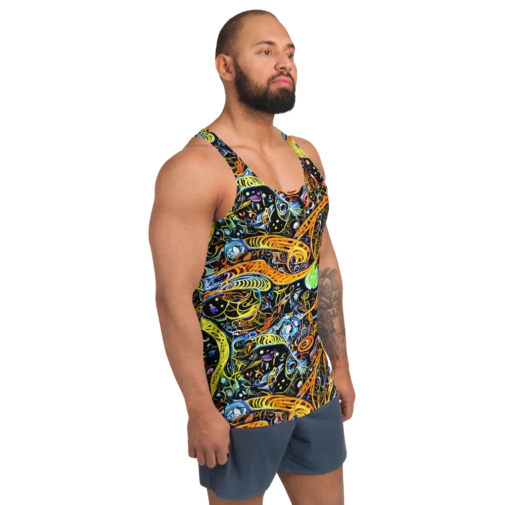 Blacklight Odyssey on Men's Tank Top — Right Front