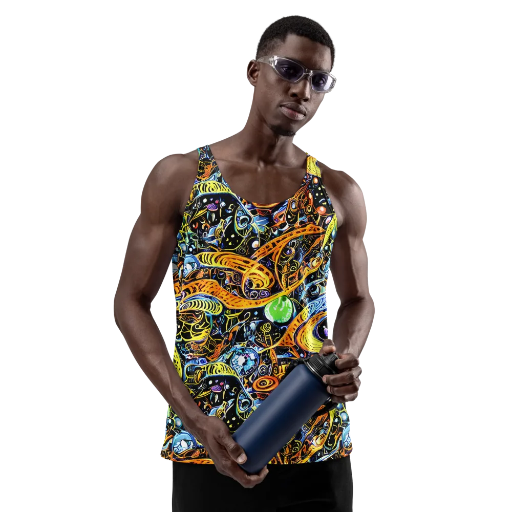 Blacklight Odyssey on Men's Tank Top — Front