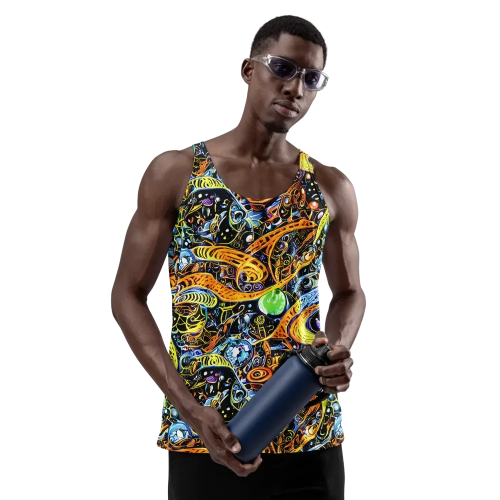 Blacklight Odyssey on Men's Tank Top — Front