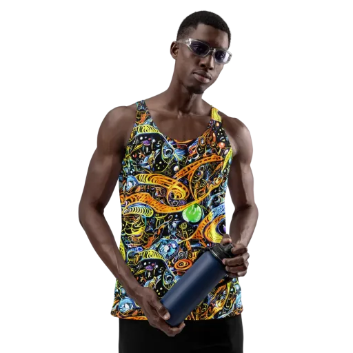 Blacklight Odyssey on a Men's Tank Top