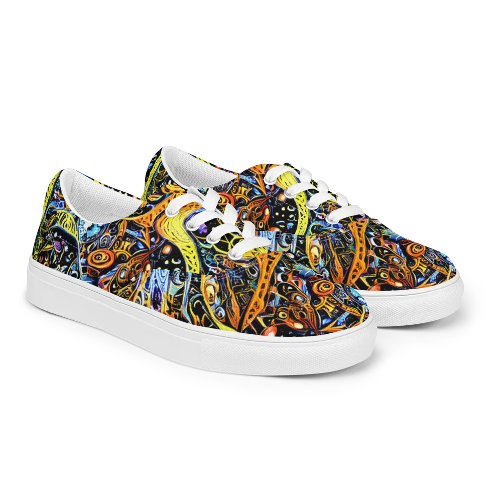 Blacklight Odyssey on Men's Lace-Up Canvas Shoes — Right Front