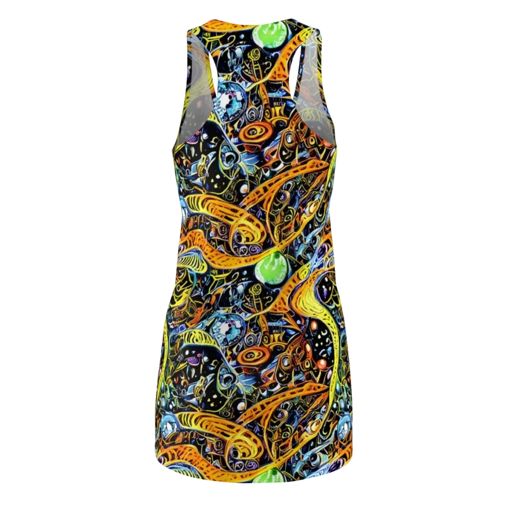 Blacklight Odyssey on Racerback Dress — Back