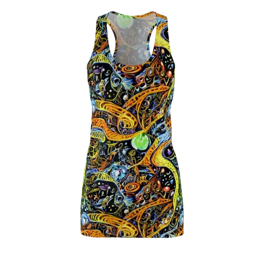Blacklight Odyssey on a Racerback Dress