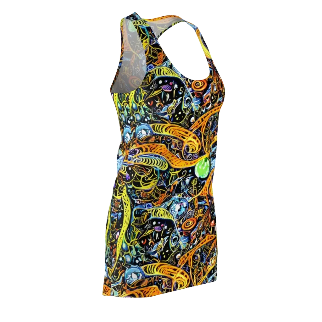 Blacklight Odyssey on Racerback Dress — Front Side