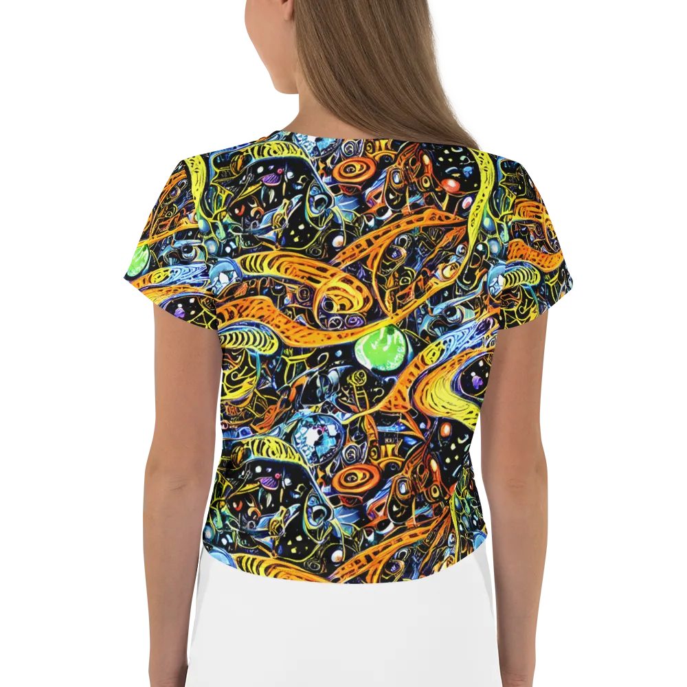 Blacklight Odyssey on Crop Tee — Back