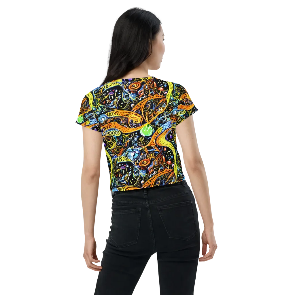 Blacklight Odyssey on Crop Tee — Back