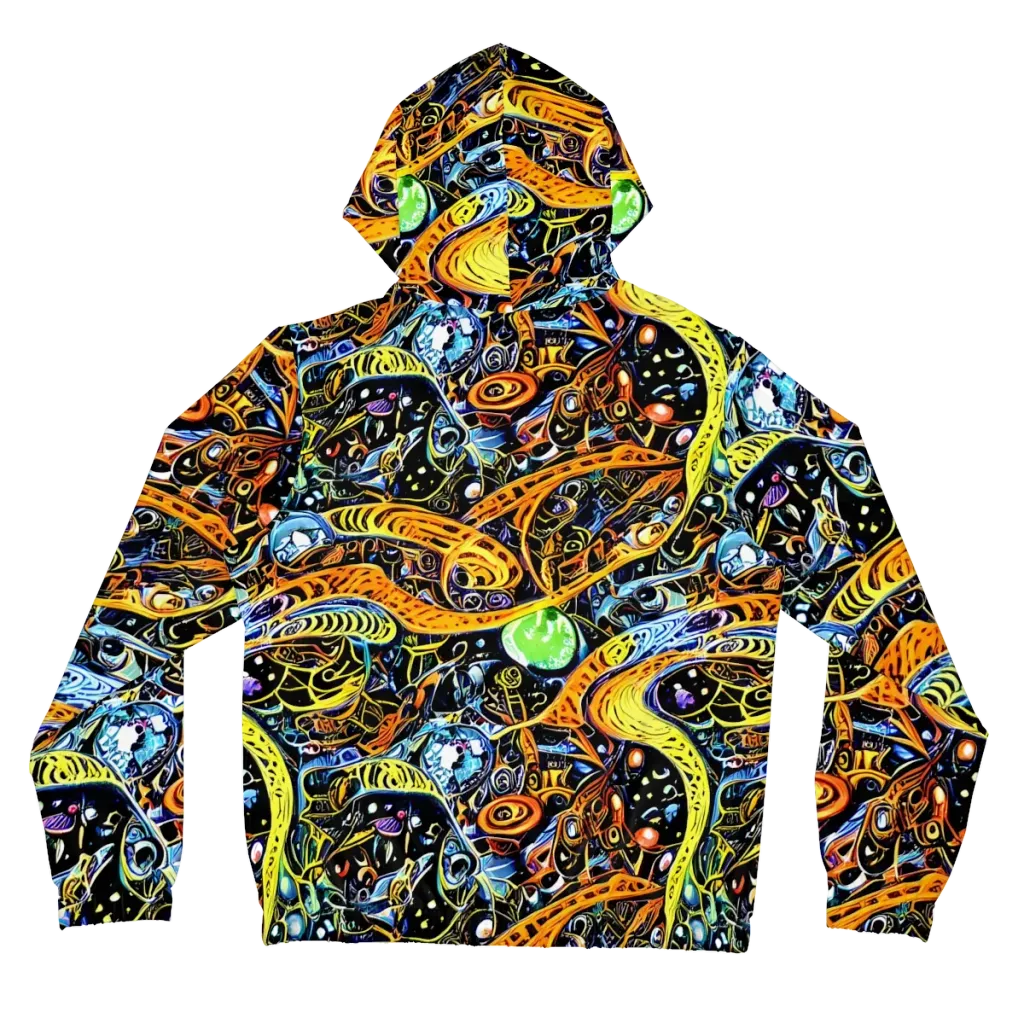 Blacklight Odyssey on Women's Full-Zip Hoodie — Back