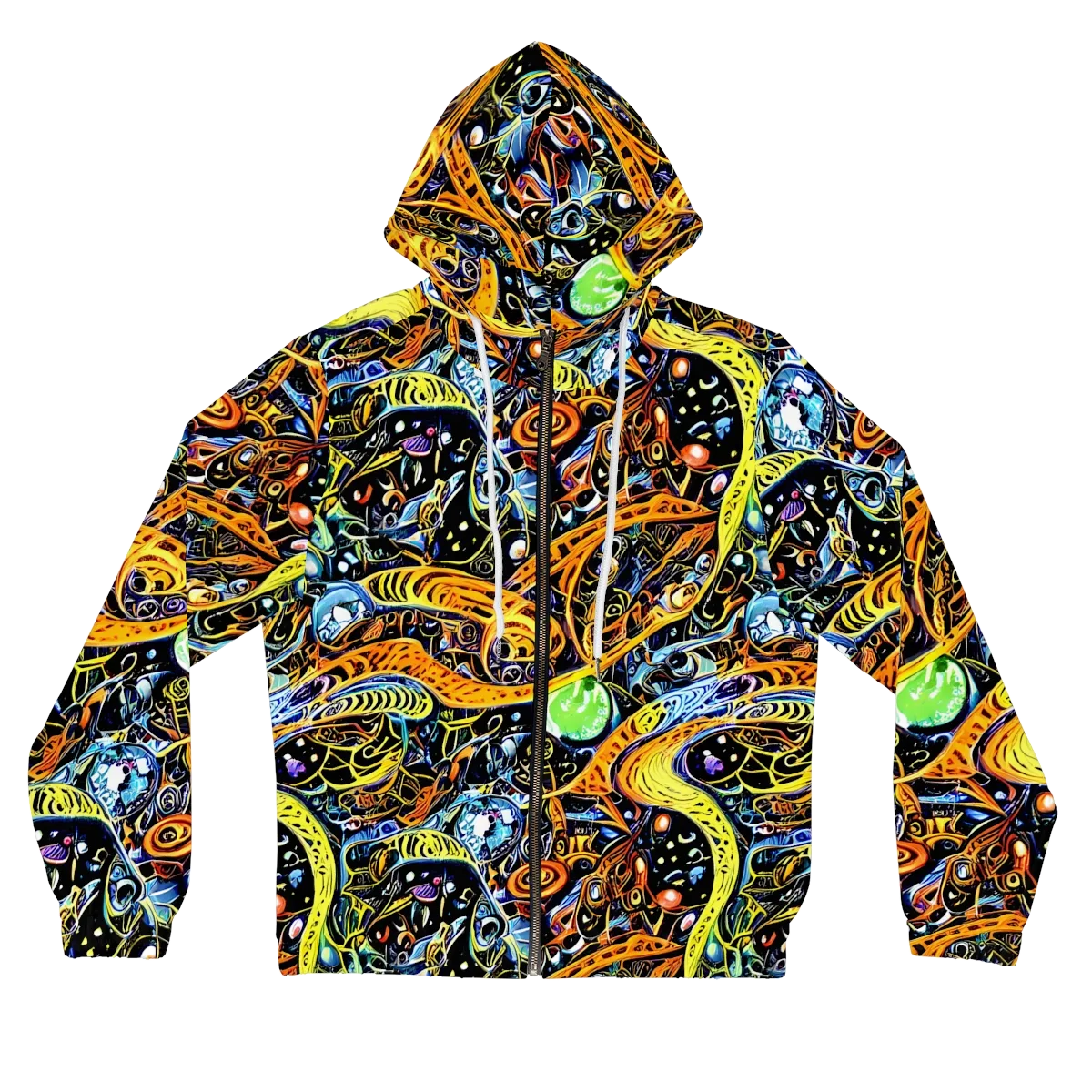 Blacklight Odyssey on Women's Full-Zip Hoodie — Front