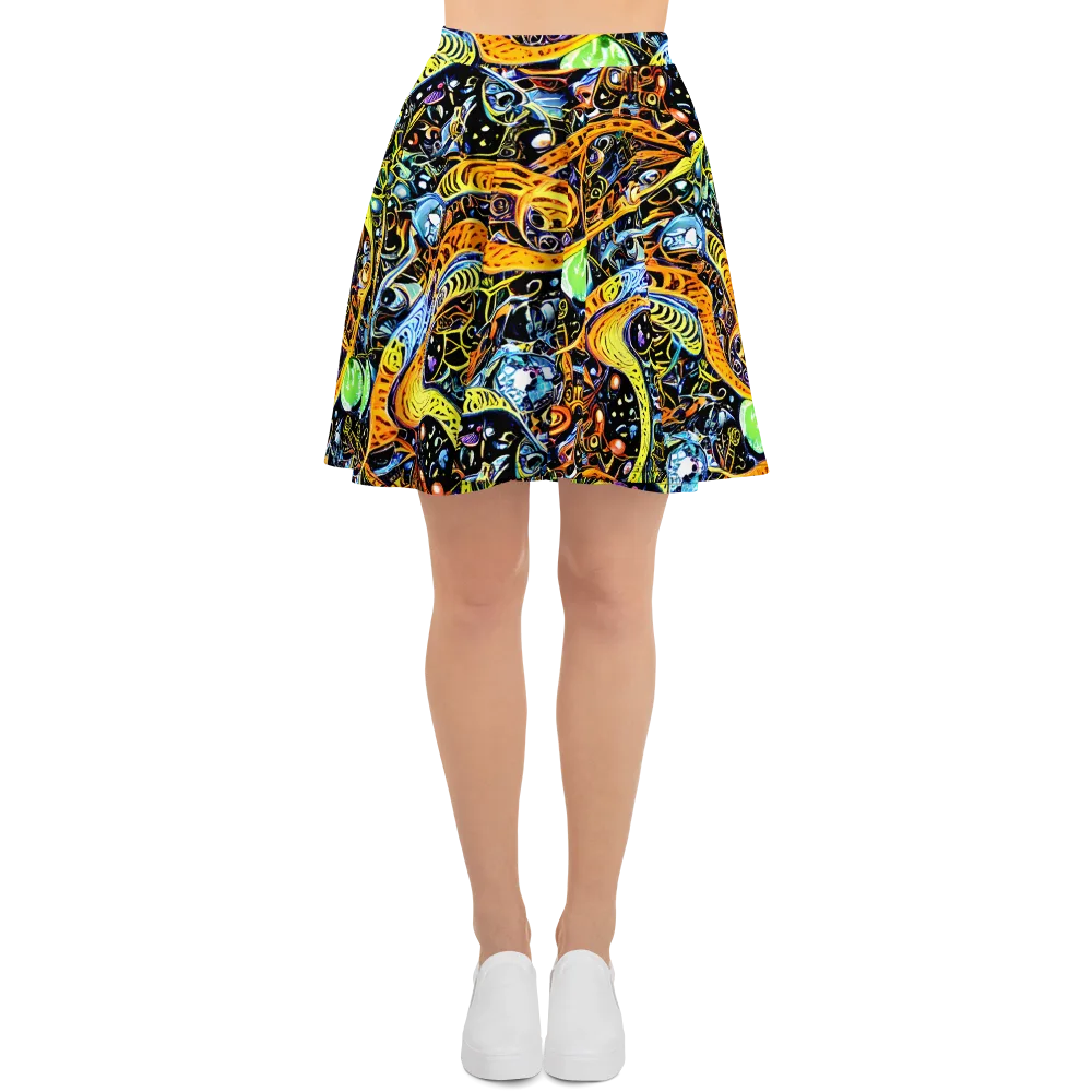 Blacklight Odyssey on Skater Skirt — Front