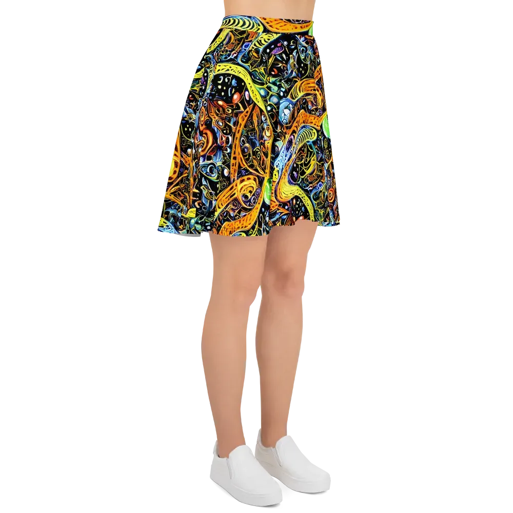 Blacklight Odyssey on Skater Skirt — Right